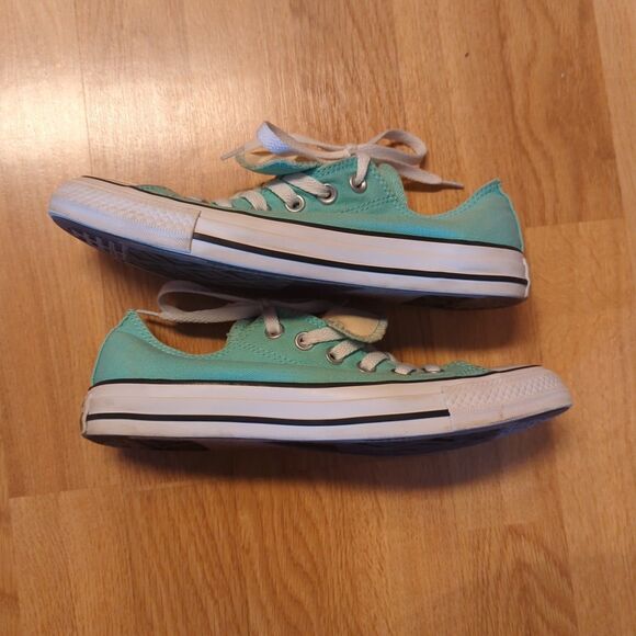 Converse All Star Double Tongue Womens 8 Mint Green Low Top - Picture 5 of 7